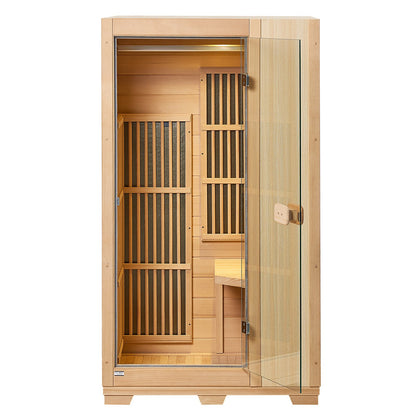 Far Infrared Wooden Sauna Room Home Sauna Spa for 1 Person1140W