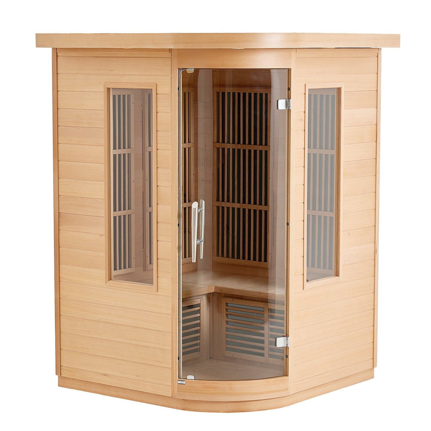 Far Infrared Wooden Sauna Room Home Sauna Spa for 2 Person 1850W