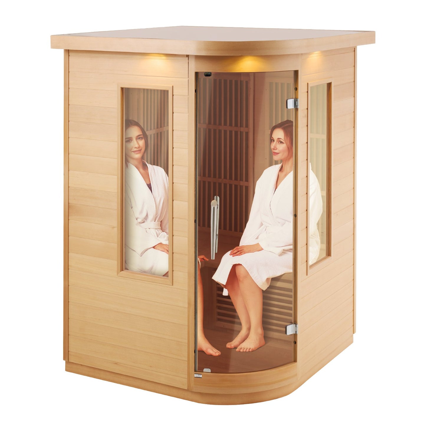 Far Infrared Wooden Sauna Room Home Sauna Spa for 2 Person 1850W