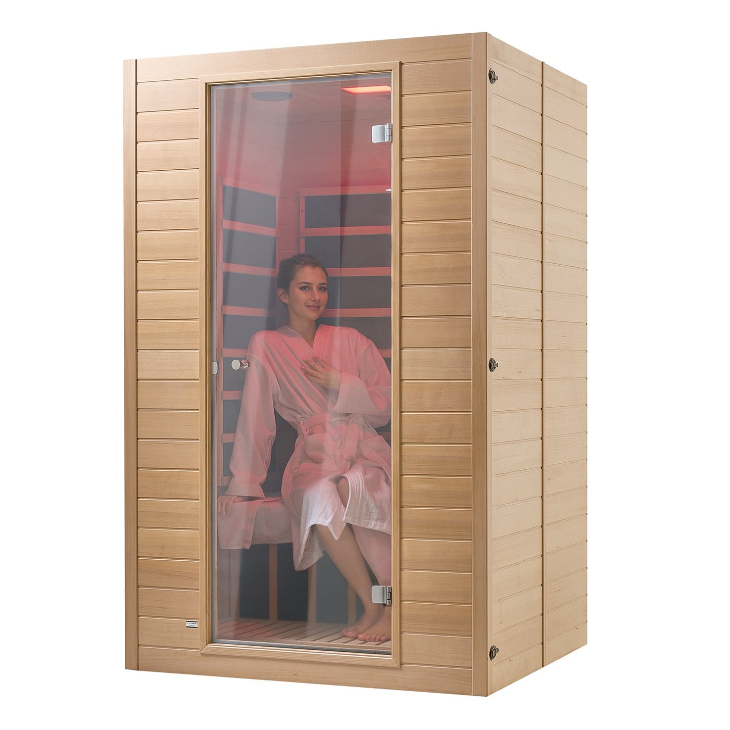 Far Infrared Wooden Sauna Room Home Sauna Spa for 2 Person 1800W