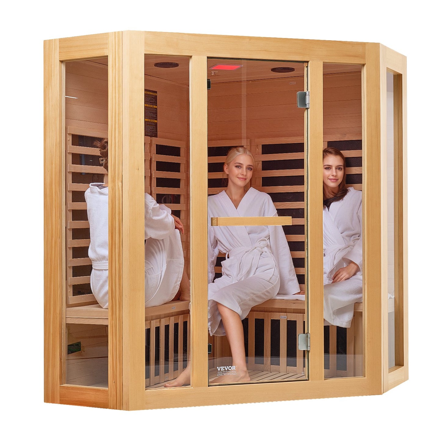 Far Infrared Wooden Sauna Room Home Sauna Spa for 3 to 4 People 2470W