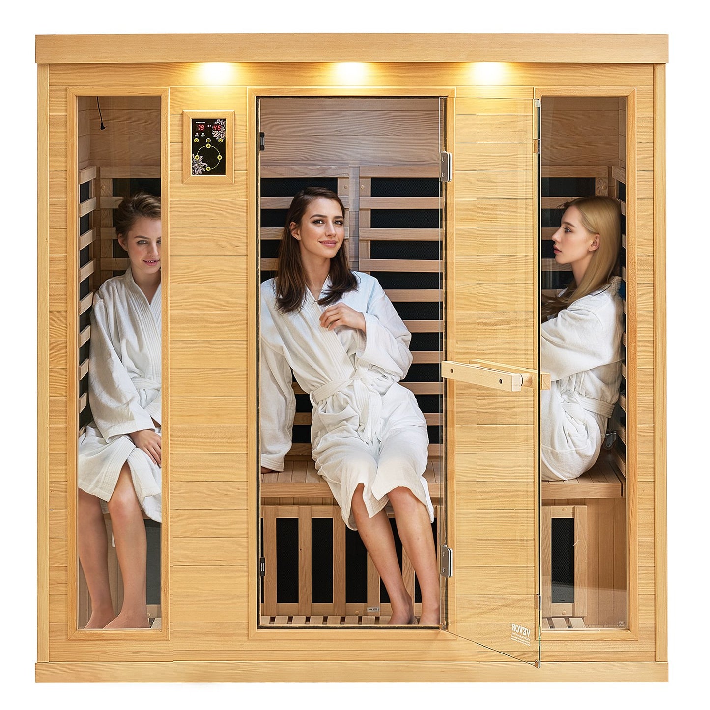 Far Infrared Wooden Sauna Room Home Sauna Spa for 3 to 4 People 2580W
