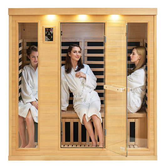 Far Infrared Wooden Sauna Room Home Sauna Spa for 3 to 4 People 2580W