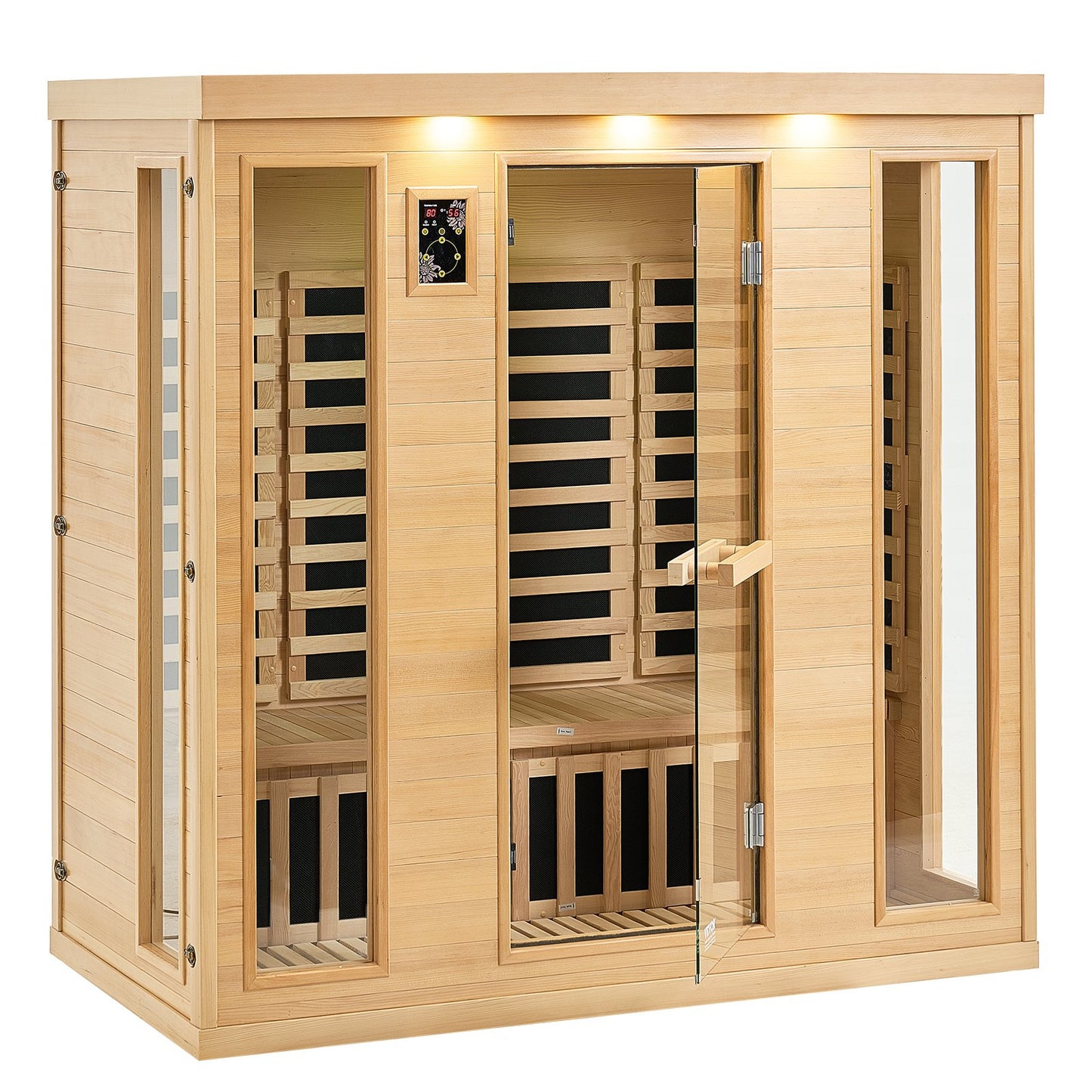 Far Infrared Wooden Sauna Room Home Sauna Spa for 3 to 4 People 2580W