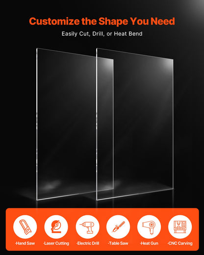 2er-Pack Plexiglas-Acrylplatten 24 x 48 Zoll Kunststoffplatten 1/8 Zoll dick