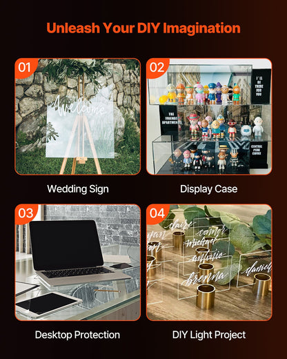 2er-Pack Plexiglas-Acrylplatten 24 x 48 Zoll Kunststoffplatten 1/8 Zoll dick