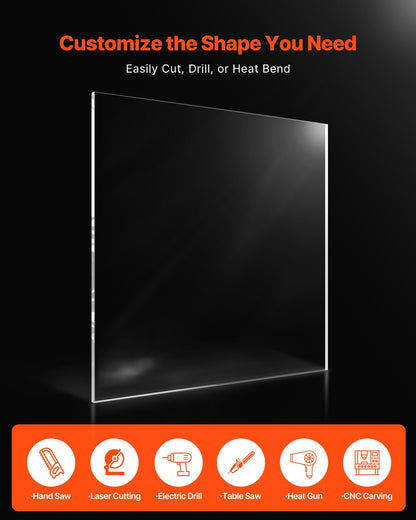1er-Pack Plexiglas-Acrylplatte 36 x 48 Zoll Kunststoffplatte 1/4 Zoll dick