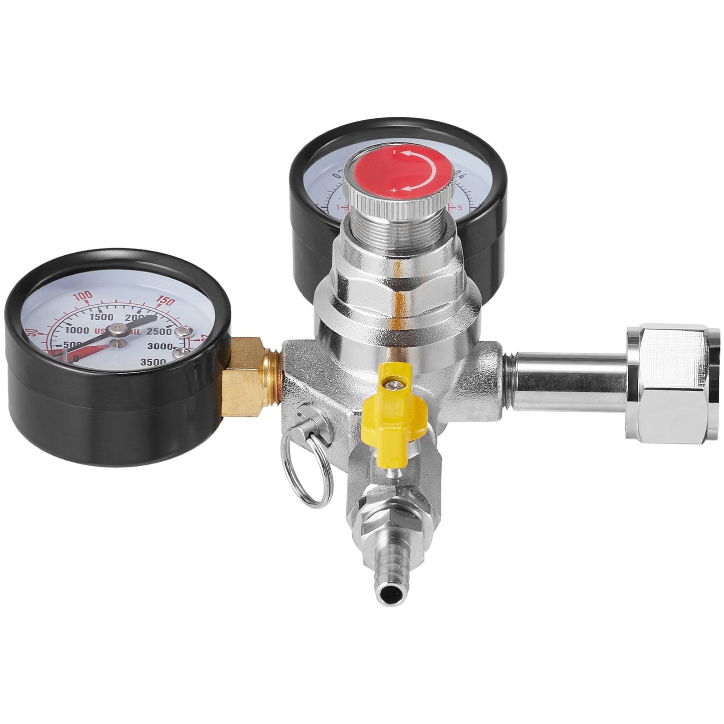 Doppelmanometer-Regler, CO2-Regler-Manometer mit 0–60 PSI, Hochleistungs-CO2-Manometer-Gassystem, Fettbier-Regler mit Rückschlagventil, einstellbarer Druckregler für selbstgebrautes Fettbier, CGA320
