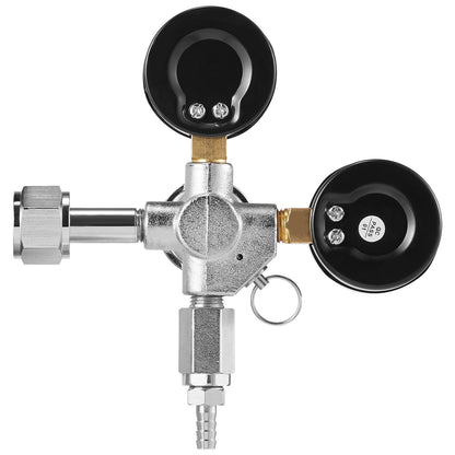 Doppelmanometer-Regler, CO2-Regler-Manometer mit 0–60 PSI, Hochleistungs-CO2-Manometer-Gassystem, Fettbier-Regler mit Rückschlagventil, einstellbarer Druckregler für selbstgebrautes Fettbier, CGA320