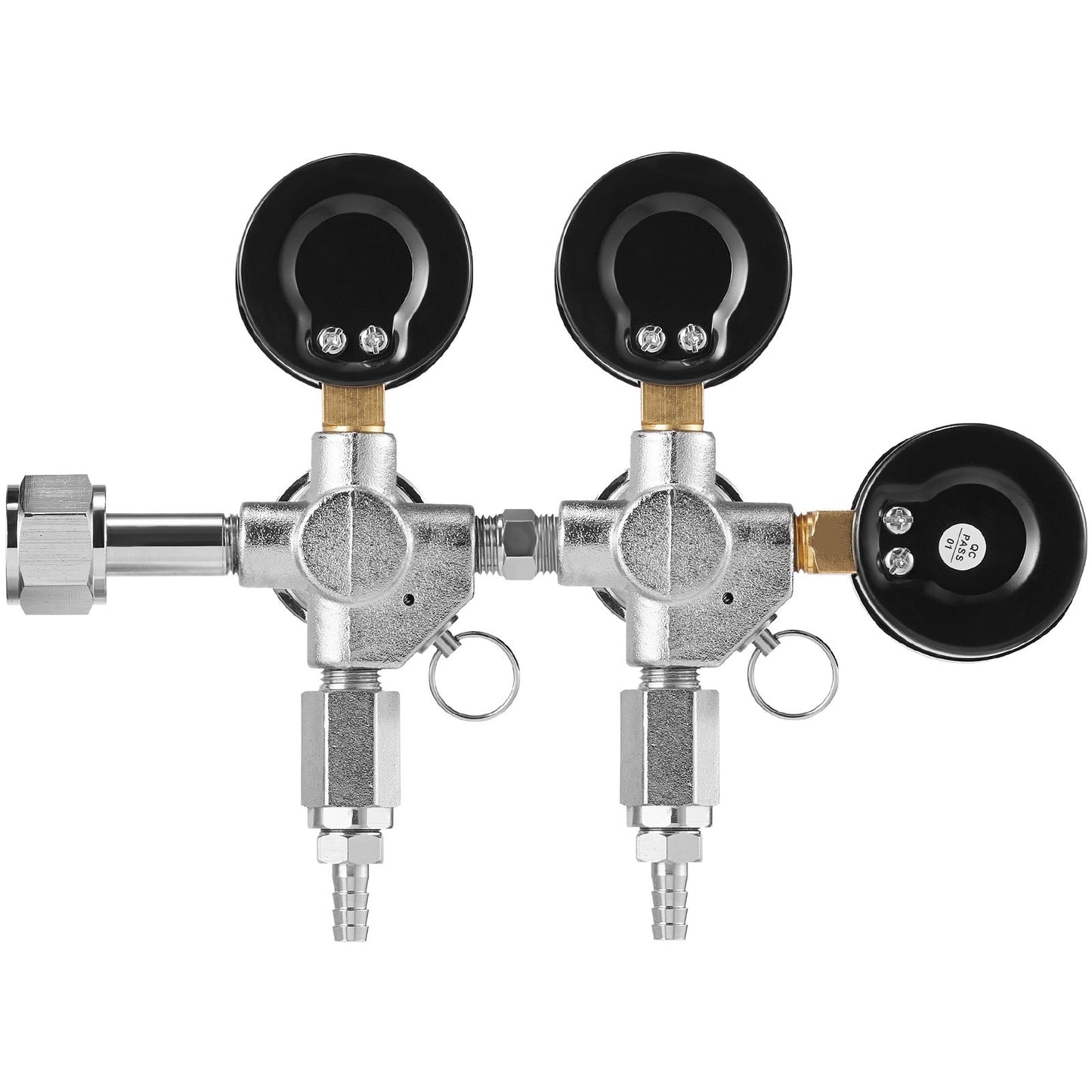Triple Gauge Regulator, CO2 Regulator Gauge with 0-60PSI, Heavy Duty CO2 Gauge Gas System, Draft Beer Regulator with Check Valve, Adjustable Pressure Regulator for Draft Beer Homebrew, CGA320