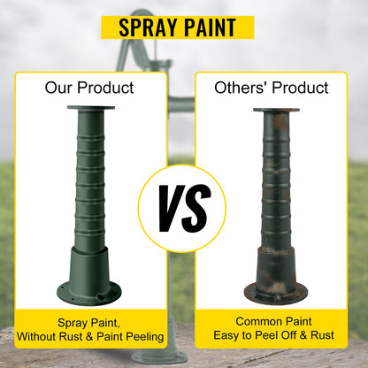 Antique Hand Water Pump Stand Pitcher Pump Stand Cast Iron Well Pump Stand with Pre-set 0.5\" Holes for Easy Installation Old Fashion Pitcher Hand Pump Stand for Home Yard Pond Garden Outdoors G