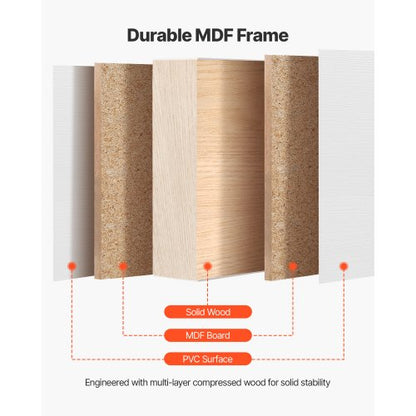 Skjutdörr till garderob, 1219 mm (dubbel 635 mm) x 2032 mm, 5-liters skjutdörrar i frostat glas med beslag, massivt trä och MDF-skiva med vattentät PVC-yta för garderober i sovrum |  EU