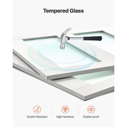 Skjutdörr till garderob, 1219 mm (dubbel 635 mm) x 2032 mm, 5-liters skjutdörrar i frostat glas med beslag, massivt trä och MDF-skiva med vattentät PVC-yta för garderober i sovrum |  EU