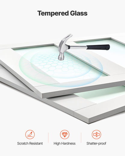 Sliding Closet Door, 60" (Double 31") x 80", 5-Lite Frosted Glass Bypass Sliding Doors with Hardware Kit & Floor Guide, Solid Wood & MDF Slab with Water-Proof PVC Surface for Closets Bedrooms