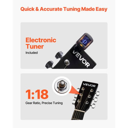 36-Zoll-Dreadnought-Akustikgitarre, natürliches Anfänger-Set, Gigbag für Teenager