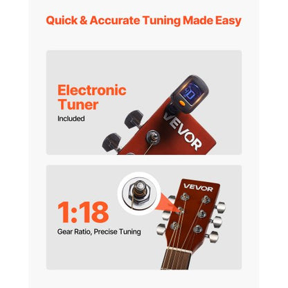 40-Zoll-Dreadnought-Akustikgitarre, Anfänger-Set, Gigbag, für Erwachsene, Sunburst