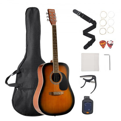 41-Zoll-Dreadnought-Akustikgitarre, Anfänger-Set, Gigbag, für Erwachsene, Sunburst