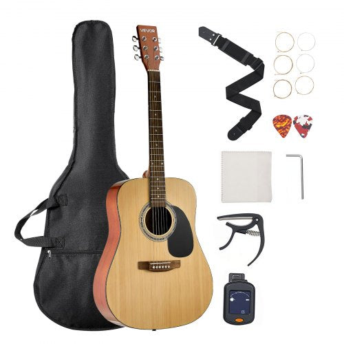 41-Zoll-Dreadnought-Akustikgitarre, natürliches Anfänger-Set, Gigbag für Erwachsene