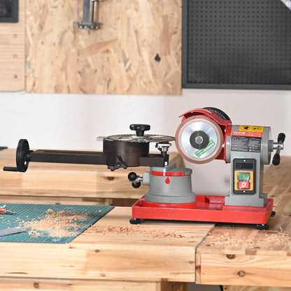 Circular Saw Blade Sharpener, 370W 3600RPM Rotary Angle Mill Grinder, Saw Blade Grinding Sharpening Machine with 6 Saw Centerings, 5-inch Grinding Wheel for Carbide Tipped Saw Blades