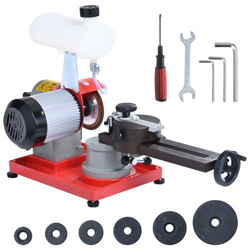 Circular Saw Blade Sharpener, 370W Saw Blade Grinding with Water Injection, Water Injection Circular Saw Blade Sharpening & 6 Saw Centerings, 5-inch Grinding Wheel for Carbide Tipped Saw Blades