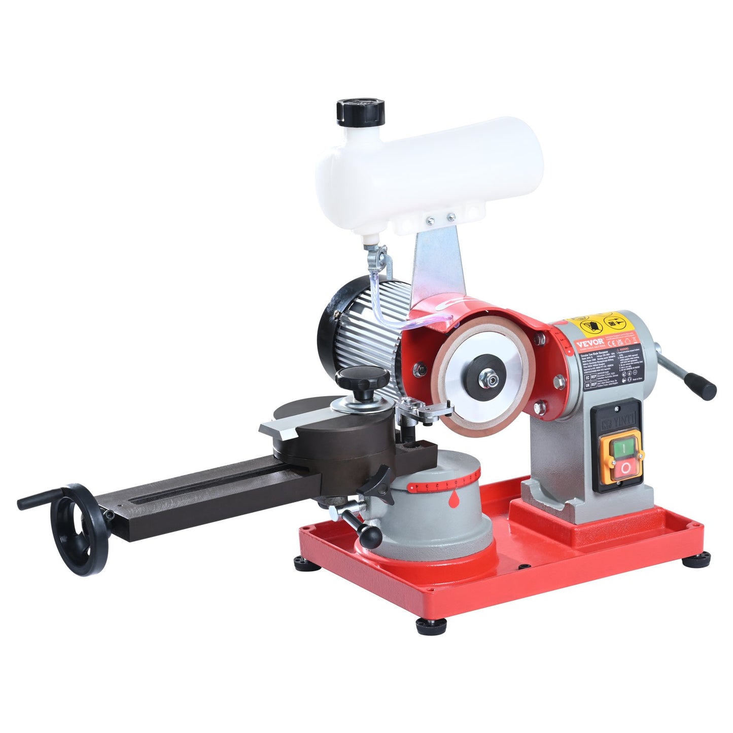 Circular Saw Blade Sharpener, 370W Saw Blade Grinding with Water Injection, Water Injection Circular Saw Blade Sharpening & 6 Saw Centerings, 5-inch Grinding Wheel for Carbide Tipped Saw Blades