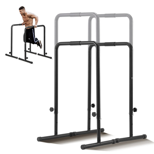 Dip Bars, 440 lbs kapacitet, Heave Duty Dip Stand Station med justerbar höjd, Fitness Workout Dip Bar Station Stabilisator Paralett Push Up Stand, parallella stänger för styrketräning Hemmagym