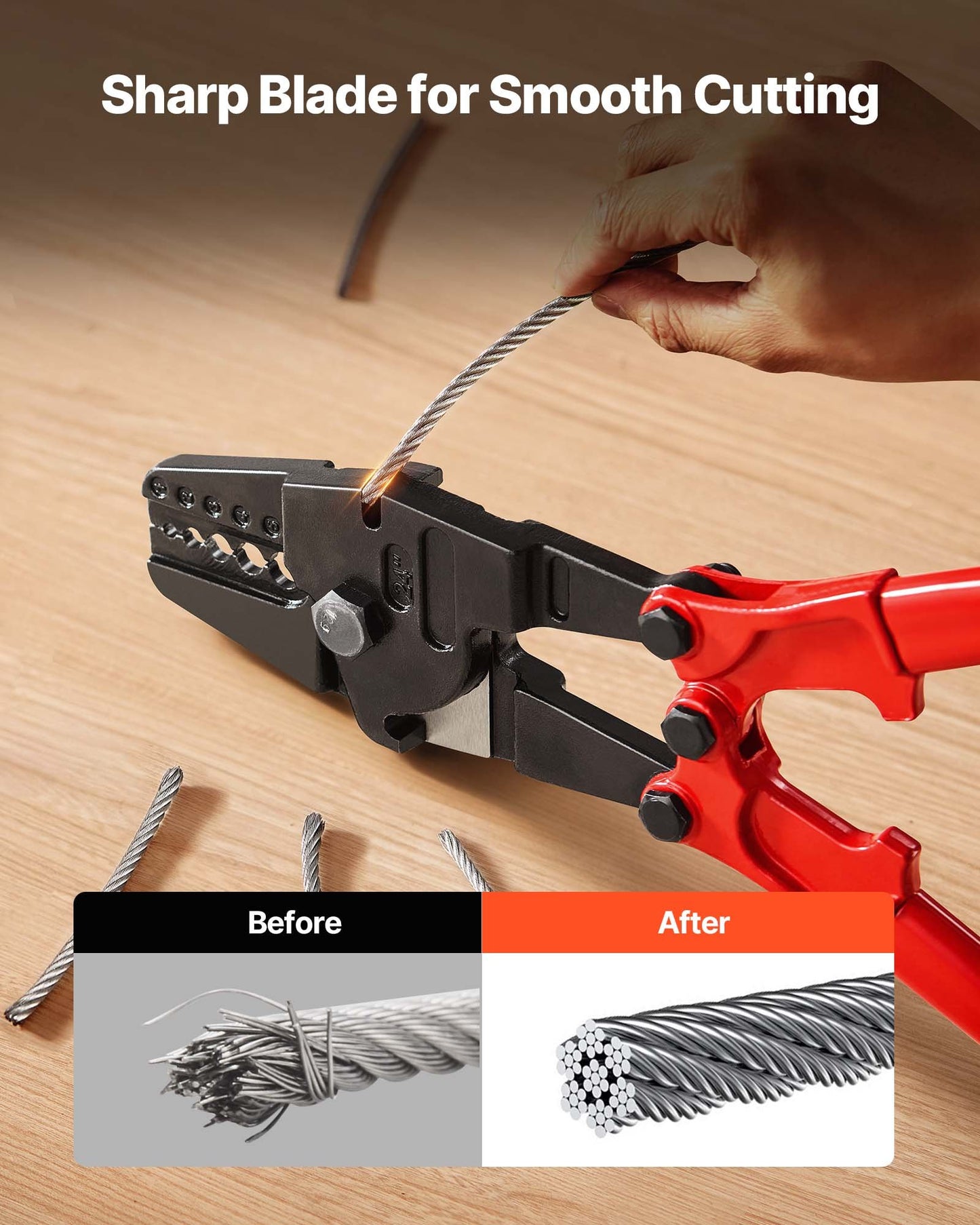 24" Hand Swager Cable Wire Rope Cutter Swage 1/16" 3/32" 1/8" 5/32" 3/16" Aluminum Sleeves Copper