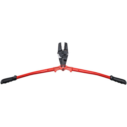 24-Zoll-Hand-Crimpwerkzeug, 5 Hohlräume, 1/16 bis 3/16 Zoll Crimpwerkzeug für ovale Kupfer-Aluminium-Aderendhülsen und Stopper-Aderendhülsen, Draht-Crimpwerkzeug, Propress-Stauchenwerkzeug, langer Griff, arbeitssparend