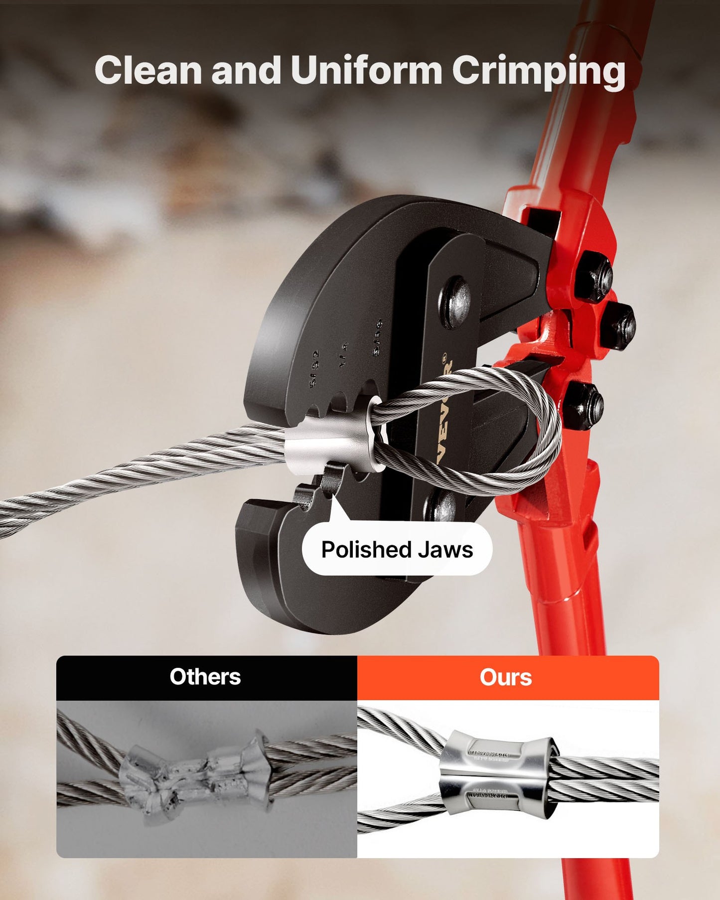 30" Hand Swager, Swaging Tool for 5/32", 1/4" and 5/16"聽 Wire Rope Cable