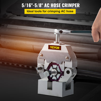 Manually Operated AC Hose Crimper Hydra-Krimp 71550 Manual AC Hose Crimper Kit Air Conditioning Repair Handheld AC Hose Crimping Tool with 4 Dies