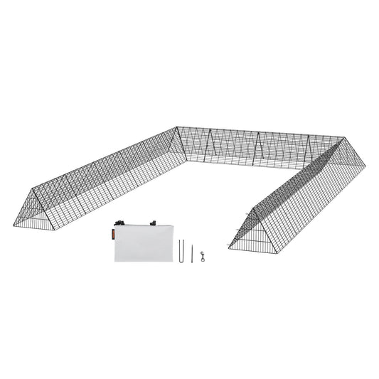 Chicken Tunnels, 236.2 x 157.5 x 24.2 inches (LxWxH) Chicken Tunnels for the Farm, Portable Chicken Tunnels for Outdoor with Corner Frames, 2 Sets, Suitable for Chickens, Ducks, Rabbits