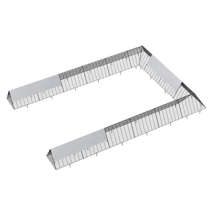 Hühnertunnel, 236,2 x 157,5 x 24,2 Zoll (L x B x H) Hühnertunnel für den Bauernhof, tragbare Hühnertunnel für draußen mit Eckrahmen, 2 Sets, geeignet für Hühner, Enten, Kaninchen