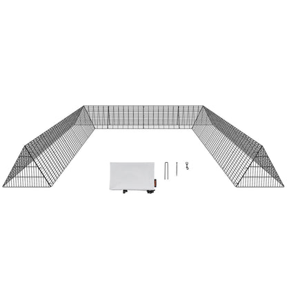 Hühnertunnel, 236,2 x 157,5 x 24,2 Zoll (L x B x H) Hühnertunnel für den Bauernhof, tragbare Hühnertunnel für draußen mit Eckrahmen, 2 Sets, geeignet für Hühner, Enten, Kaninchen