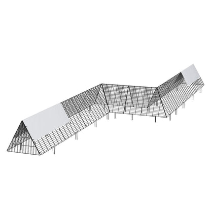 Hühnertunnel, 287 x 78,7 x 24,2 Zoll (L x B x H) Hühnertunnel für den Bauernhof, tragbare Hühnertunnel für draußen mit Eckrahmen, 2 Sets, geeignet für Hühner, Enten, Kaninchen