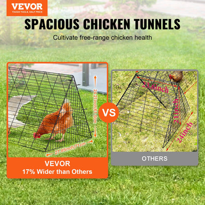 Chicken tunnels, 118.1 x 28 x 24.2 inches (LxWxH) chicken tunnels for the farm, portable chicken tunnels for easy installation outdoors, chicken coop, suitable for chickens, ducks, rabbits