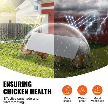 Chicken tunnels, 118.1 x 28 x 24.2 inches (LxWxH) chicken tunnels for the farm, portable chicken tunnels for easy installation outdoors, chicken coop, suitable for chickens, ducks, rabbits