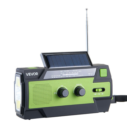 Emergency Weather Radio, 4000mAh Battery, FM/AM/WB/NOAA Alert Solar Hand Crank Emergency Radio, with USB Charging Cable, SOS Alarm and Flashlight, Portable for Outdoor Emergencies, Camping