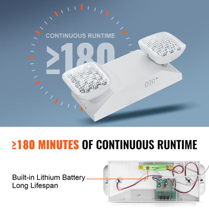 6 PCs Commercial Emergency Light LED Exit Light Fixtures Backup Battery