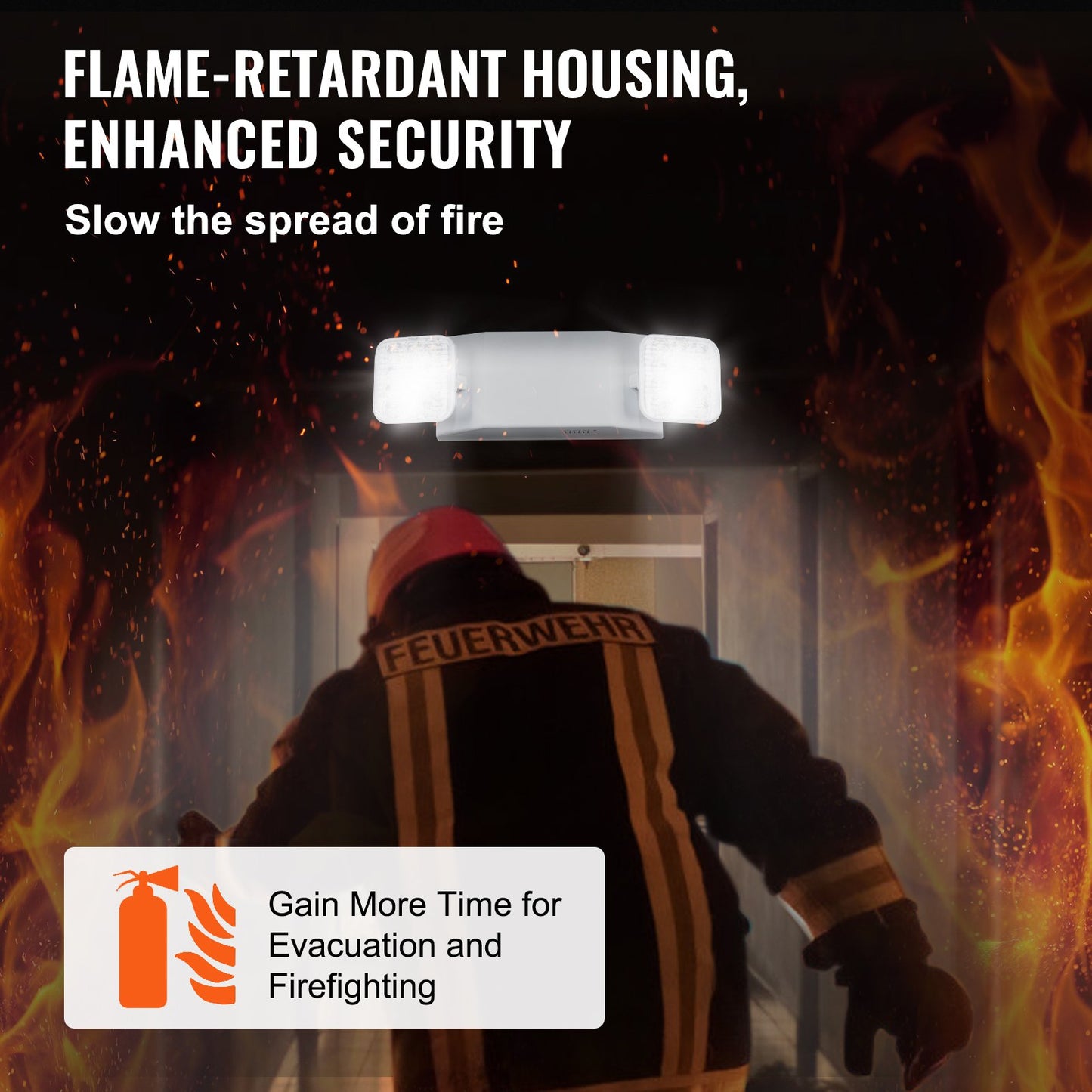 6 PCs Commercial Emergency Light LED Exit Light Fixtures Backup Battery