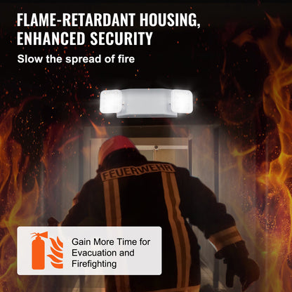 6 PCs Commercial Emergency Light LED Exit Light Fixtures Backup Battery