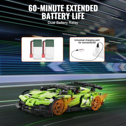 STEM Byggleksaker för barn 2 i 1 App & Fjärrkontroll Bil/Robot 461 PCS