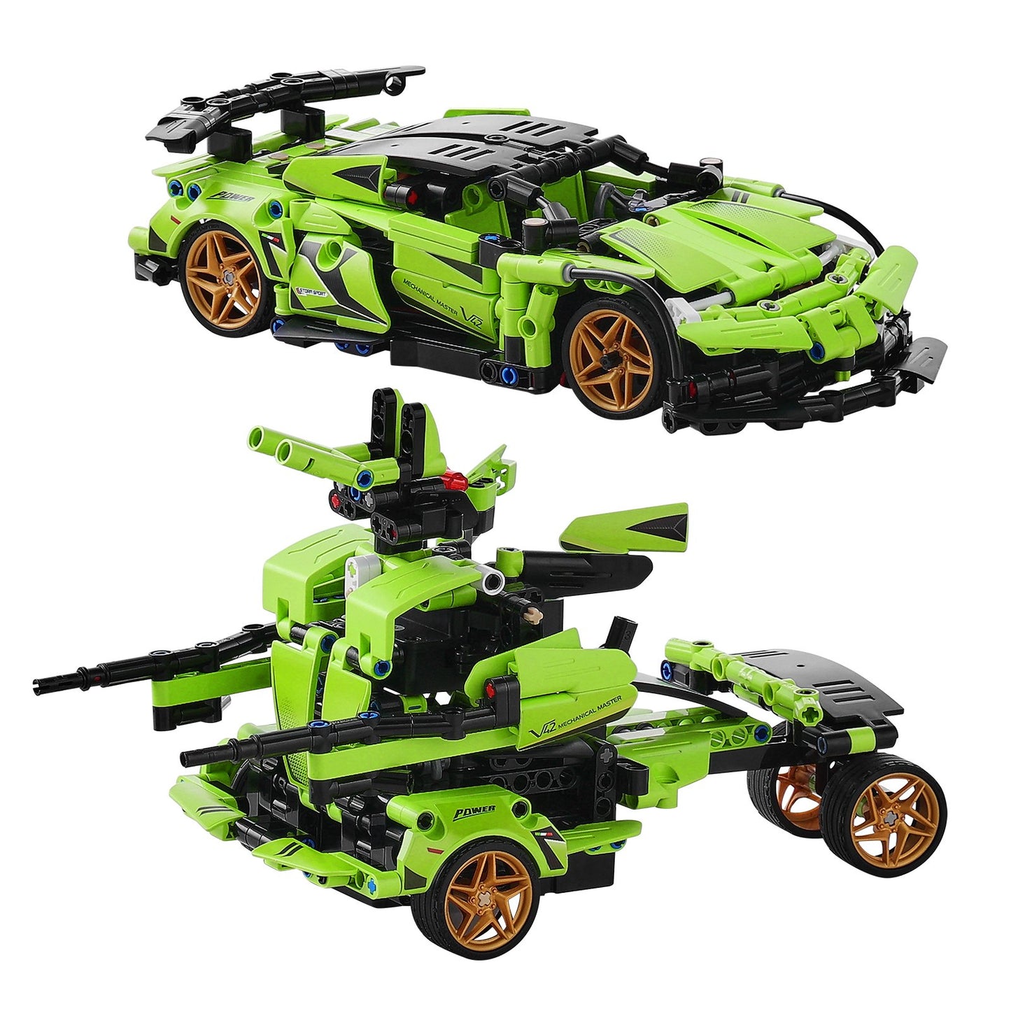 STEM Byggleksaker för barn 2 i 1 App & Fjärrkontroll Bil/Robot 461 PCS