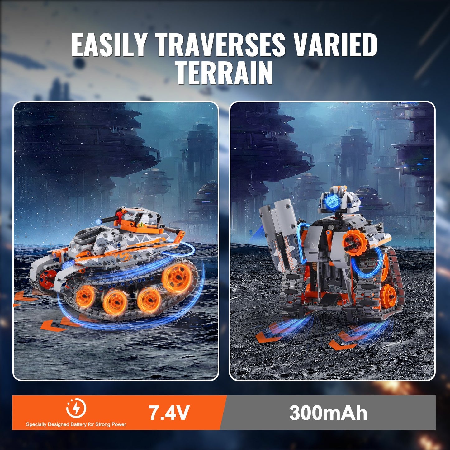 STEM Byggleksaker för barn 5 i 1 App & Fjärrkontroll Bil/Robot 554 PCS