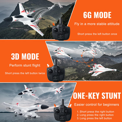 RC Flygplan Fighter EPP Foam RC Plane Toy 2,4GHz Fjärrkontroll 3D/6G-läge