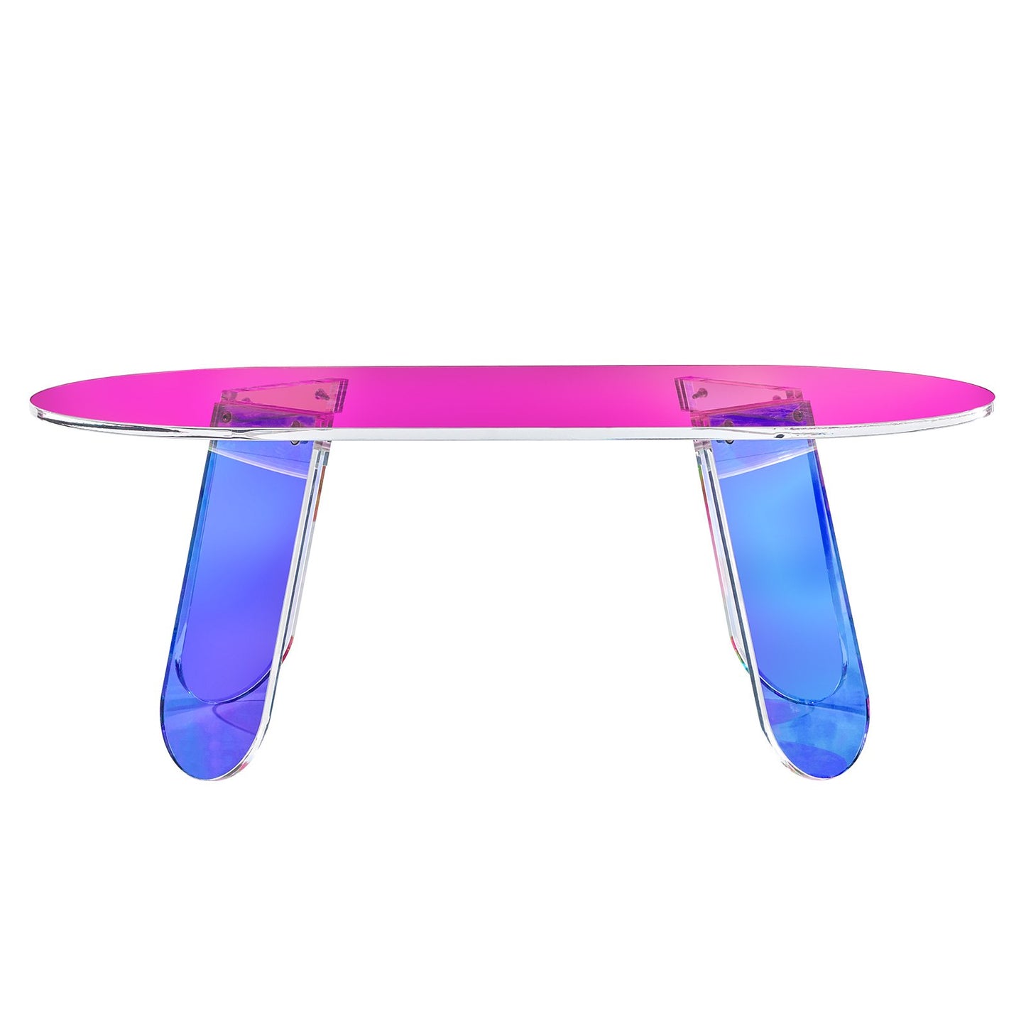 Acrylic Coffee Table, Iridescent Acrylic End Table, 13.8 inch high Colorful Acrylic Side Table, for Coffee, Drink, Food, Snack used in Living Room, Courtyard, Terrace