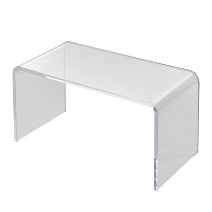 Acryl-Couchtisch, C-förmiger Beistelltisch aus klarem Acryl, 16,3 Zoll hoher transparenter Acryl-Beistelltisch, für Kaffee, Getränke, Speisen und Snacks zur Verwendung im Wohnzimmer, im Innenhof und auf der Terrasse