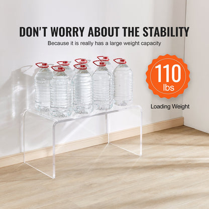 Acrylic Coffee Table, C-Shaped Clear Acrylic End Table, 16.3 inch high Transparent Acrylic Side Table, for Coffee, Drink, Food, Snack used in Living Room, Courtyard, Terrace
