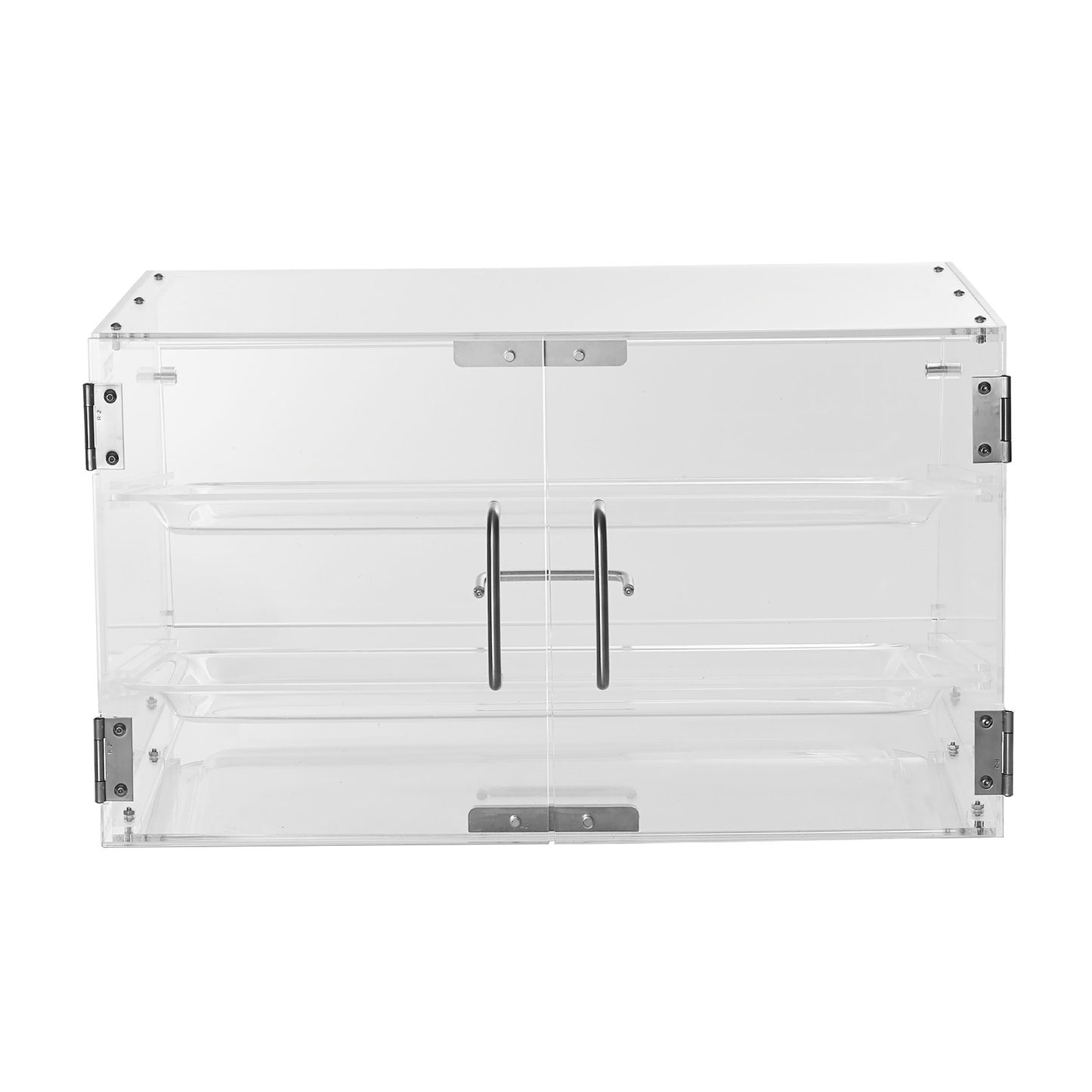 Konditorei, 2-stufiger gewerblicher Thekenschrank, Acryl-Vitrine mit Hintertür und herausnehmbaren Regalen, Frischhalten für Donut-Bagels, Kuchenkekse, 20,7"x13,2"x11,9