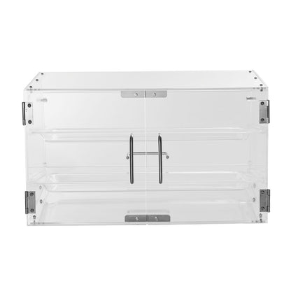 Konditorei, 2-stufiger gewerblicher Thekenschrank, Acryl-Vitrine mit Hintertür und herausnehmbaren Regalen, Frischhalten für Donut-Bagels, Kuchenkekse, 20,7"x13,2"x11,9