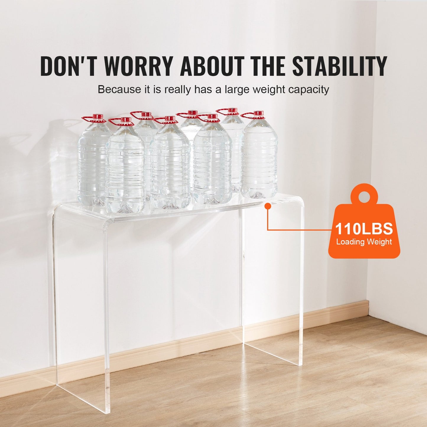 Acrylic console table, clear acrylic end table, transparent acrylic side table 37.95x15x29.13 inches, for foyer, living room, dining room